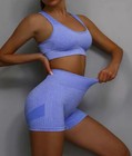 Women s Butt Lift 2pcs Seamless Yoga Gym Clothes Matching Workout Activewear Set