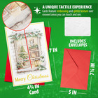 Christmas Cards Assortment 24 Pack Watercolor Gold Foil Glitter Envelopes