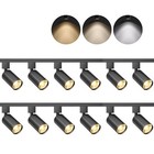  12-light Track Light Kit With Rails  3-cct Led Track Lighting 12-lights Black