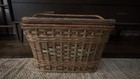 Large Antique Vintage Wood Wicker Picnic Basket