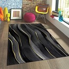 Elegant Watercolor Black gray And Gold Rug  Watercolor Rug  Abstarct Rug  Art
