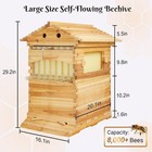 Bee Hive Starter Kit With 7 Auto Frame Natural Wood Bee Hives Boxes Beekeeping