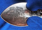 Sterling Antique Figural Miner Gold Nugget Tools  etched Sacramento Shovel Spoon