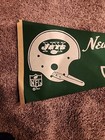 Vintage Nfl 1967 New York Jets Single Bar Helmet Full Size Felt Pennant