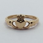 Women s 14k Rose Gold Plated Claddagh Promise Friendship Ring Band Size 5-10
