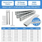 8 000 Counts 18ga 1 4-inch Narrow Crown Staples  1 2 Inch Length 1 Box 