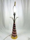 Vintage Pink And Gold Splatter Ceramic Atomic Sputnik Mcm Mid Century Lamp