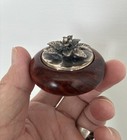 Vintage 1993 Italian Military Commemorative Box     Solid 800 Silver   Burl Wood