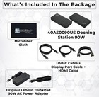 90w Docking Station For Lenovo Thinkpad Displayport Usb-c Cable  dual 4k Display