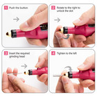Electric Nail Drill Machine Set Pedicure Manicure Grinding Tool Red