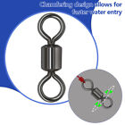 50pcs Fishing Barrel Swivels 132lb 300lb Brass Rolling Solid Ring Swivel Tackle