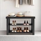3 Tier Bamboo Shoe Rack Bench Slatted Stand Storage Organizer Entryway Bench