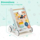 Wooden Baby Walker Push And Pull Learning Activity Center With Wheels Push Toy