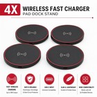 4 Pack Wireless Fast Charger Pad Dock Stand For Samsung Iphone Android Phone