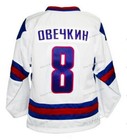 Custom Retro Ovechkin  8 Team Russia Hockey Jersey Sewn White Any Name Number