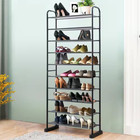 60 In  H 30-pair Black 10-tier Shoe Rack Space-saving Shoe Organizer W metal Fra