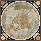 Vintage Map  flat Earth  1587 Urbano Monte  Canvas Wall Art Picture Print