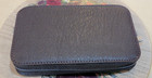 Vintage Mens Genuine Black Leather Traveling Vanity Grooming Kit