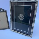 Vintage Elias Artmetal Pewter Silver Picture Frame Set Bow Beaded Victorian