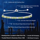 2 05 Cttw Peridot And Diamond Tennis Bracelet For Women   925 Sterling Silver  