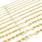 10k Yellow Gold 2mm-10mm Diamond Cut Rope Chain Bracelet Men Women 7  7 5  8  9 