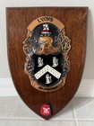 Vtg Lyons Family Crest Coat Of Arms Wood Plaque  14    heraldic Wall Shield read  
