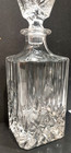 Vintage Cut Glass Decanter    10  Square Heavy Crystal Whiskey Liquor Bottle