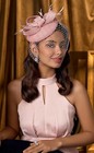 Babeyond Flapper Veil Fascinator Mesh Lace Nude Pink Headband Hat  New