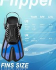 Diving Fins Snorkeling Gear For Adults Kids Swim Flippers Travel Size Youth 1-4