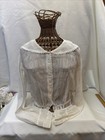 Vtg Victorian Style White Cotton Skirt   Button Down Blouse Size Small Read