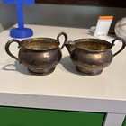 Vintage Fisher Weighted 799 Sterling Silver Footed Cream   Sugar Bowl