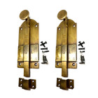 2 Solid Brass French Door Bolts Heavy 6  Antique Style Slide Bolts Vintage Style