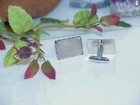 Lamode Sterling Silver Cuff Links Cufflinks Rectangular Scalloped Edge Vintage