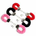 Furry Fuzzy Costume Handcuffs Metal Wrist Cuffs Soft Bachelorette Hen Party New