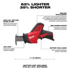 Milwaukee M12 Hackzall Reciprocating Saw 2420-20 Bare Tool
