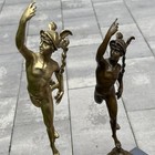 Bronze Sculpture Hermes Winged Caduceus Pair Art Statue Cupid Mercury Decor Men