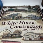 White Horse Construction 1997-2017 Woven Throw Blanket 68  X 48  W  Fringe Edges