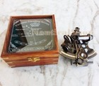 Antique Brass German Marine Sextant W  Wooden Box Collectible Nautical  Working