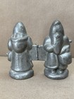 Antique S   Co Santa Claus Christmas Pewter Ice Cream Mold Vintage Chocolate