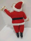 Vintage 1980s Plus Santa Claus Merry Christmas Banner Felt Suit Hanging Ornament