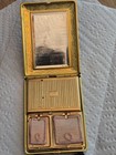 Vintage Mondaine Black Enamel Compact Carry All Case Cigarette Powder Rouge Lips