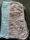 Newborn Baby Girl Blanket Chenille Yarn Throw Wrap Pink Girl White Soft Handmade