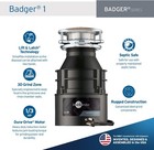 Garbage Disposal With Power Cord  Badger 1  Standard Series  1 3 Hp Continuous