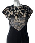 Jeffrey   Dara Black Dress Velvet Lace Cocktail 8 Gown Evening Party Glam Formal