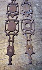 Vintage Pair Victorian Asian Feel Ornate Solid Brass Escutcheon Door Knob Plates
