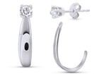 J Hoop Earrings Jacket For Studs Solid 925 Sterling