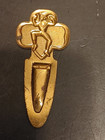 Vintage Girl Scout Metal Brass Colored Bookmark Red Enamel Paint