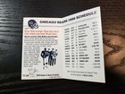 1986 Chicago Bears Football Pocket Schedule  world Champions  Cover  Wgn Radio 