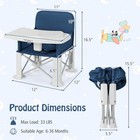 Baby Travel Booster Seat W  Double Tray Portable Folding Toddler  Dining Chair