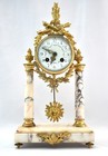 Antique French 19th C Louis Xvi Style Marble   Gilt Bronze Clock Garniture Set